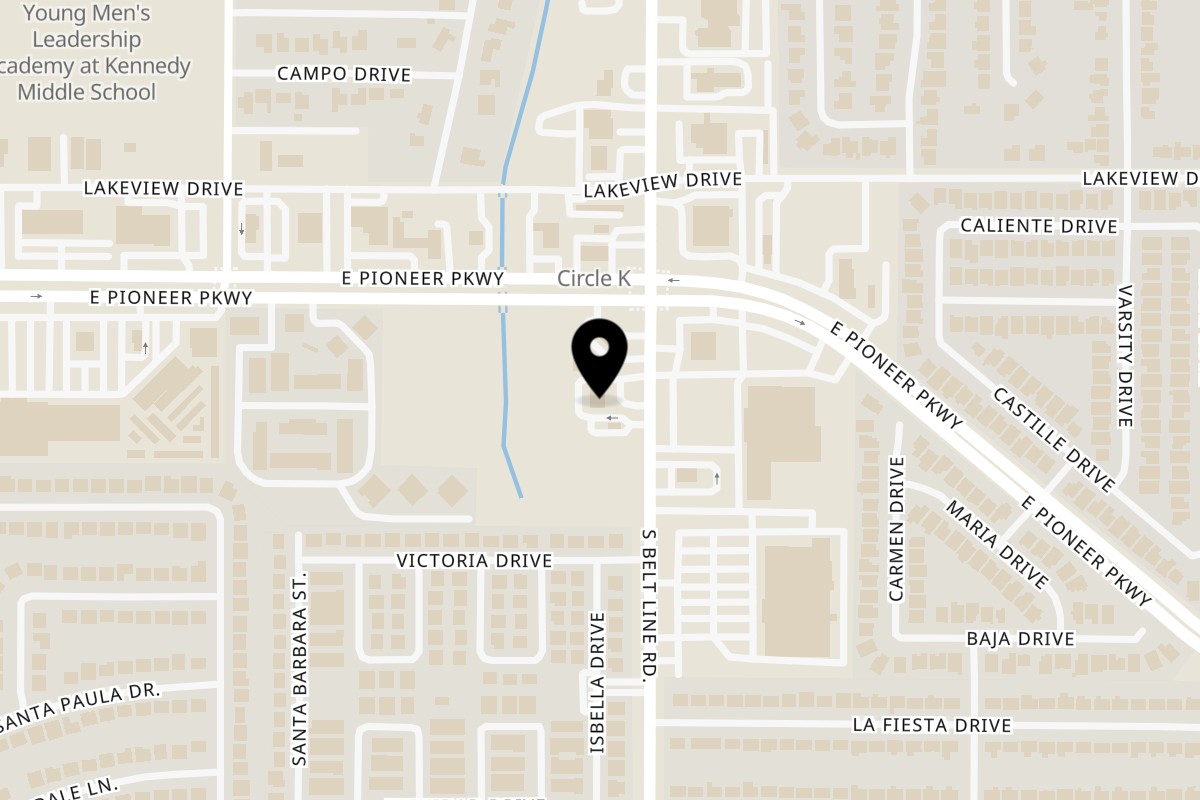 Map showing the location of Guanataco Guanataco on 2505 South Belt Line Road in Grand Prairie